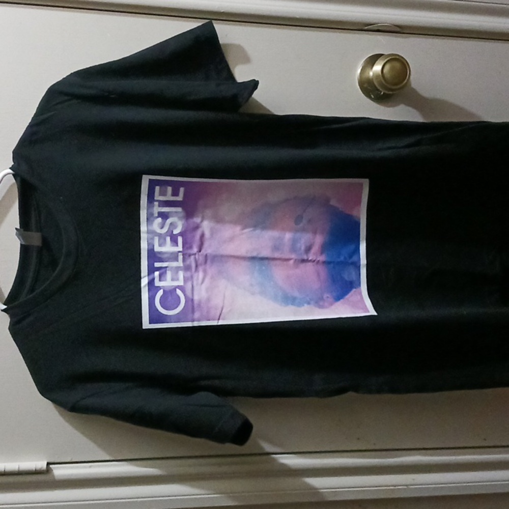 Black t-shirt. Celeste movie. New t-shirt.
